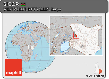 Gray Location Map of SIGOR, highlighted country, highlighted parent region