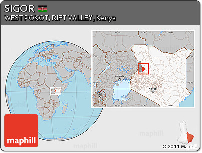 Gray Location Map of SIGOR, highlighted country, highlighted parent region