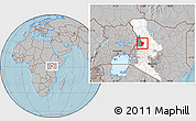 Gray Location Map of SIGOR, highlighted parent region, highlighted grandparent region, hill shading