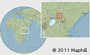 Savanna Style Location Map of SIGOR, within the entire country, hill shading
