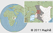 Savanna Style Location Map of SIGOR, highlighted country, highlighted grandparent region, hill shading