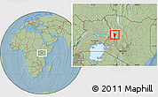 Savanna Style Location Map of SIGOR, highlighted parent region, hill shading