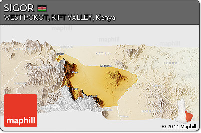 Physical Panoramic Map of SIGOR, lighten