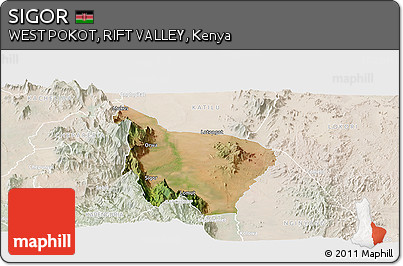 Satellite Panoramic Map of SIGOR, lighten