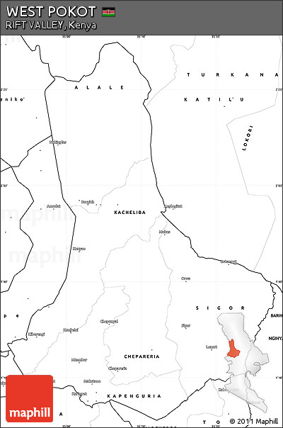 Blank Simple Map of WEST POKOT