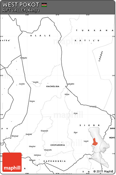 Blank Simple Map of WEST POKOT