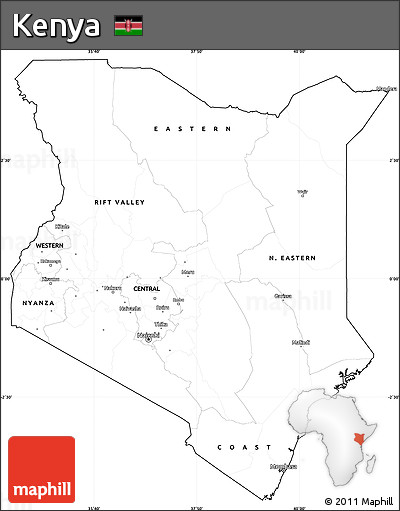 Blank Simple Map of Kenya, cropped outside