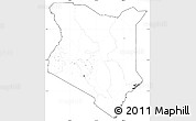 Blank Simple Map of Kenya, cropped outside, no labels
