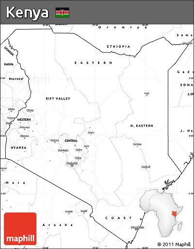 Blank Simple Map of Kenya