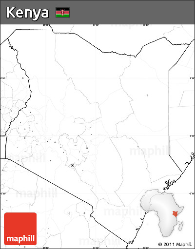 Blank Simple Map of Kenya, no labels