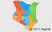 Political Simple Map of Kenya, cropped outside