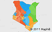 Political Simple Map of Kenya, single color outside