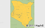 Savanna Style Simple Map of Kenya, cropped outside