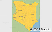 Savanna Style Simple Map of Kenya, single color outside