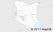 Silver Style Simple Map of Kenya, single color outside