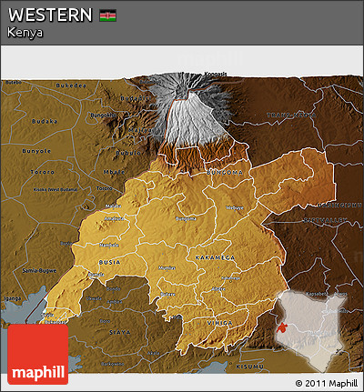 Physical 3D Map of WESTERN, darken
