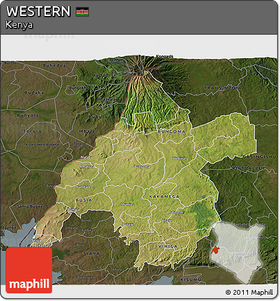 Satellite 3D Map of WESTERN, darken