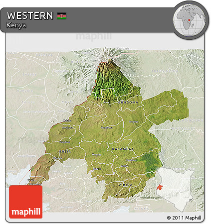 Satellite 3D Map of WESTERN, lighten