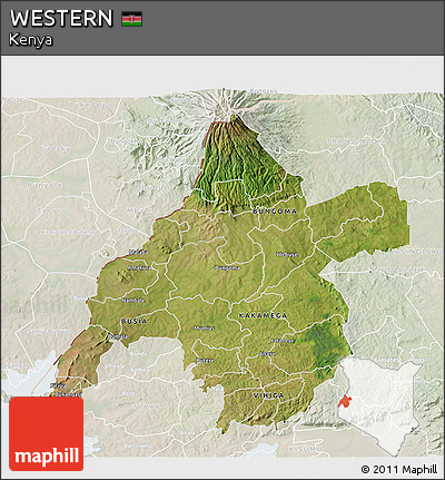 Satellite 3D Map of WESTERN, lighten