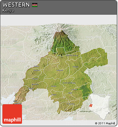 Satellite 3D Map of WESTERN, lighten