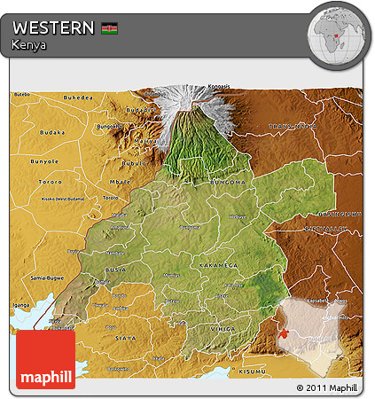 Satellite 3D Map of WESTERN, physical outside