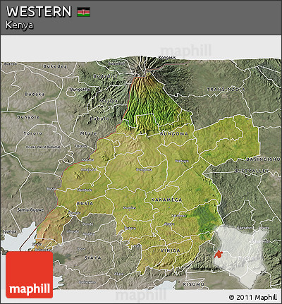 Satellite 3D Map of WESTERN, semi-desaturated