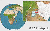 Satellite Location Map of BUDALANGI, highlighted country, highlighted grandparent region