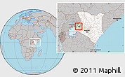 Gray Location Map of MUMIAS, highlighted country, highlighted parent region, within the entire country