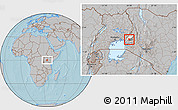 Gray Location Map of MUMIAS, highlighted parent region, highlighted grandparent region, hill shading