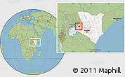 Savanna Style Location Map of MUMIAS, highlighted country, highlighted parent region, within the entire country