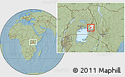 Savanna Style Location Map of MUMIAS, highlighted grandparent region, hill shading