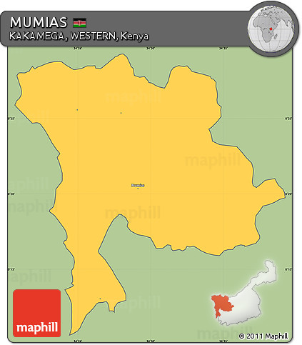 Savanna Style Simple Map of MUMIAS, cropped outside