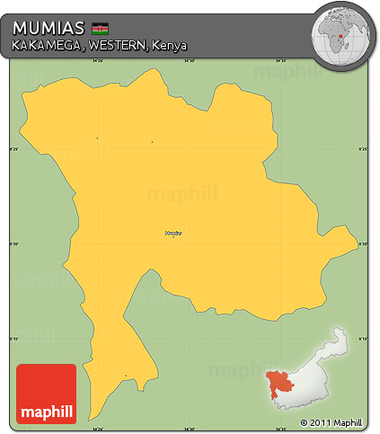 Savanna Style Simple Map of MUMIAS, single color outside