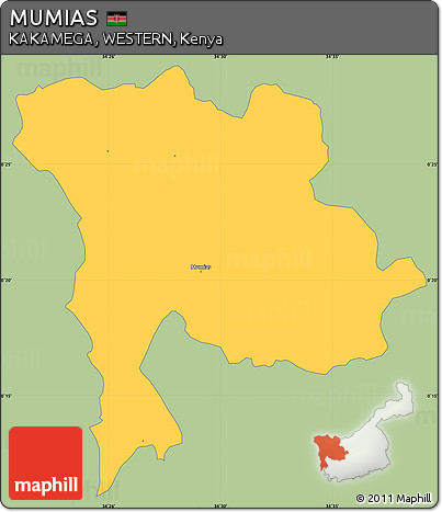 Savanna Style Simple Map of MUMIAS, single color outside