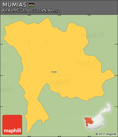 Savanna Style Simple Map of MUMIAS, single color outside