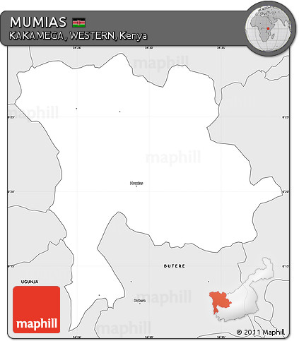 Silver Style Simple Map of MUMIAS