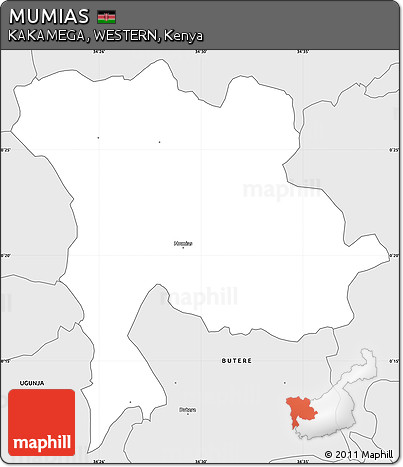 Silver Style Simple Map of MUMIAS