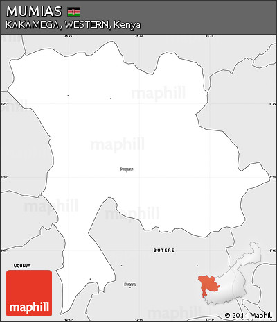 Silver Style Simple Map of MUMIAS