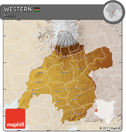 Physical Map of WESTERN, lighten