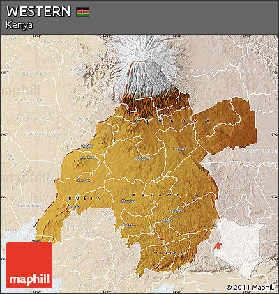 Physical Map of WESTERN, lighten