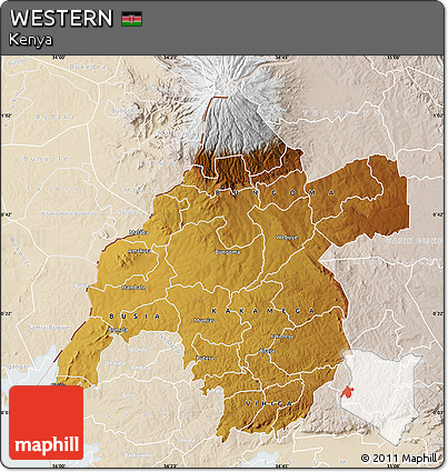 Physical Map of WESTERN, lighten