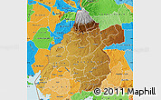 Physical Map of WESTERN, political outside
