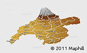 Physical Panoramic Map of WESTERN, single color outside