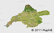 Satellite Panoramic Map of WESTERN, single color outside