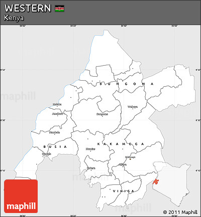 Silver Style Simple Map of WESTERN, single color outside