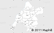 Silver Style Simple Map of WESTERN, single color outside