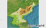 Physical 3D Map of North Korea, satellite outside