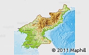 Physical 3D Map of North Korea, single color outside, bathymetry sea, shaded relief sea