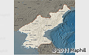 Shaded Relief 3D Map of North Korea, darken