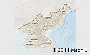 Shaded Relief 3D Map of North Korea, lighten